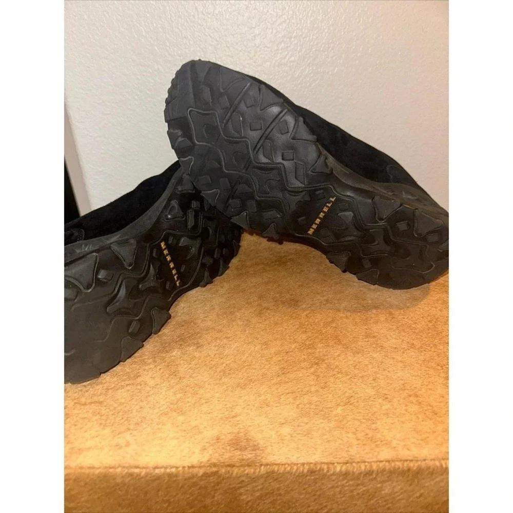 Merrell‎ Orbit Moc Black Performance Shoes Black Leather Suede Slip-On Men 11.5.